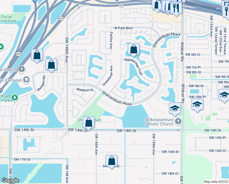 map of restaurants, bars, coffee shops, grocery stores, and more near 1011 Amherst Avenue in Davie