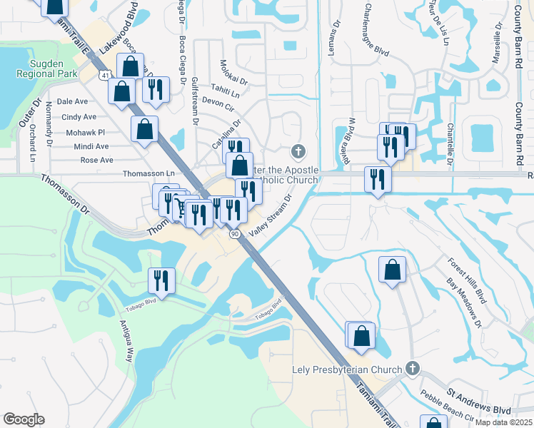 map of restaurants, bars, coffee shops, grocery stores, and more near 4973 Pepper Circle in Naples