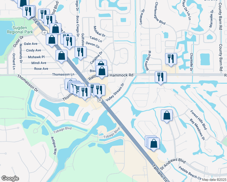 map of restaurants, bars, coffee shops, grocery stores, and more near 4973 Pepper Circle in Naples