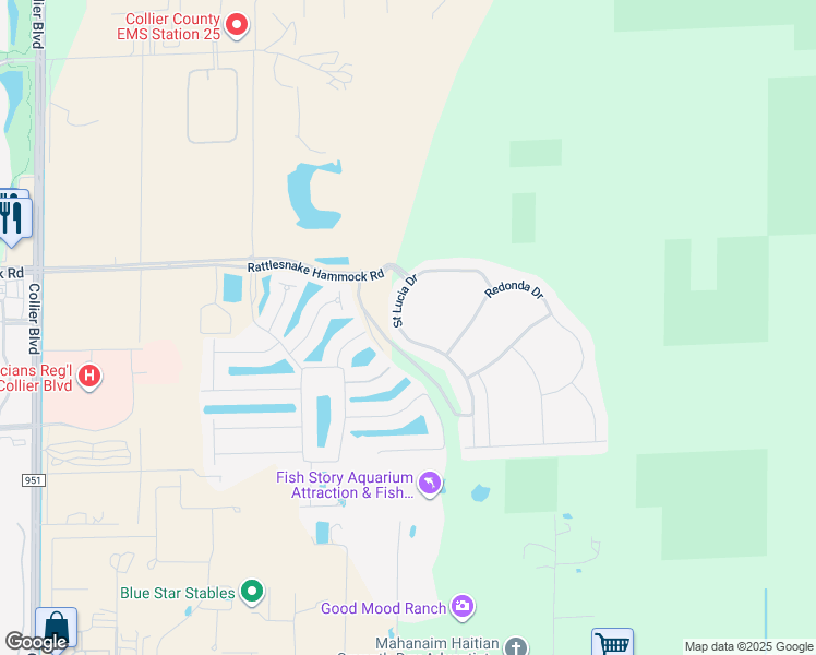 map of restaurants, bars, coffee shops, grocery stores, and more near 8886 St. Lucia Dr in Naples