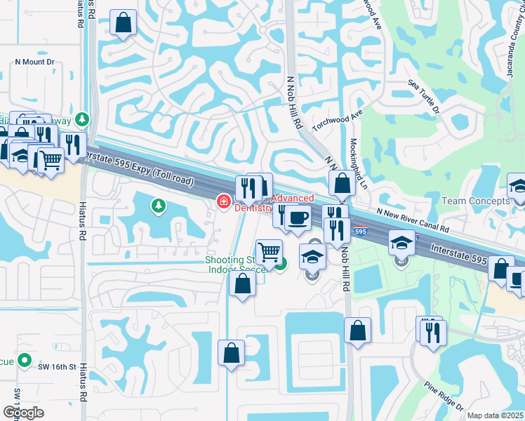 map of restaurants, bars, coffee shops, grocery stores, and more near 10424 West State Road 84 in Davie