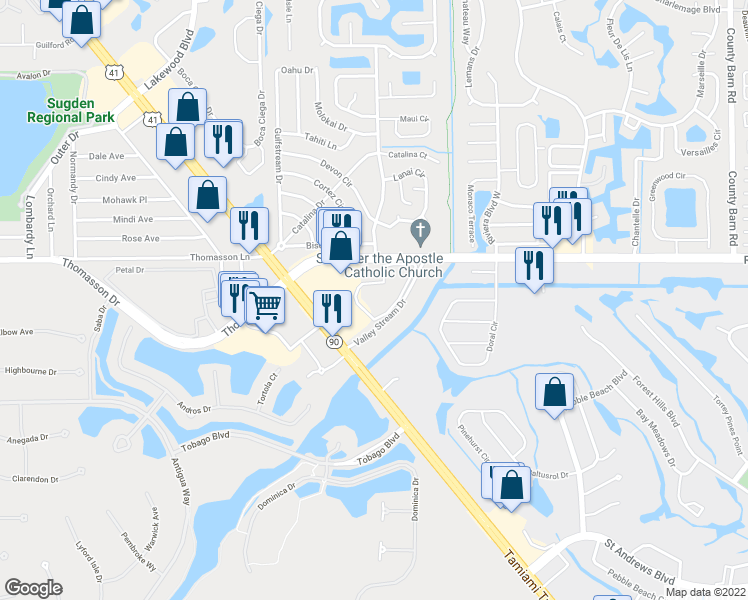 map of restaurants, bars, coffee shops, grocery stores, and more near 4973 Pepper Circle in Naples