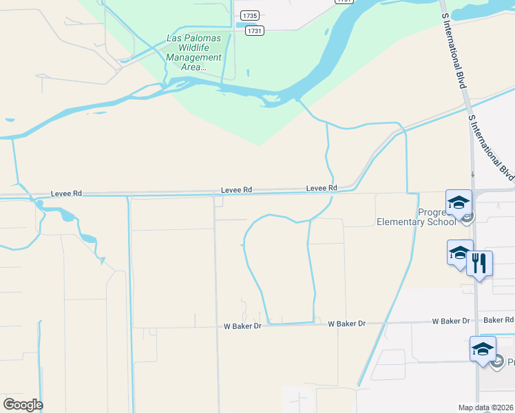 map of restaurants, bars, coffee shops, grocery stores, and more near 1448 Frontera in Progreso Lakes