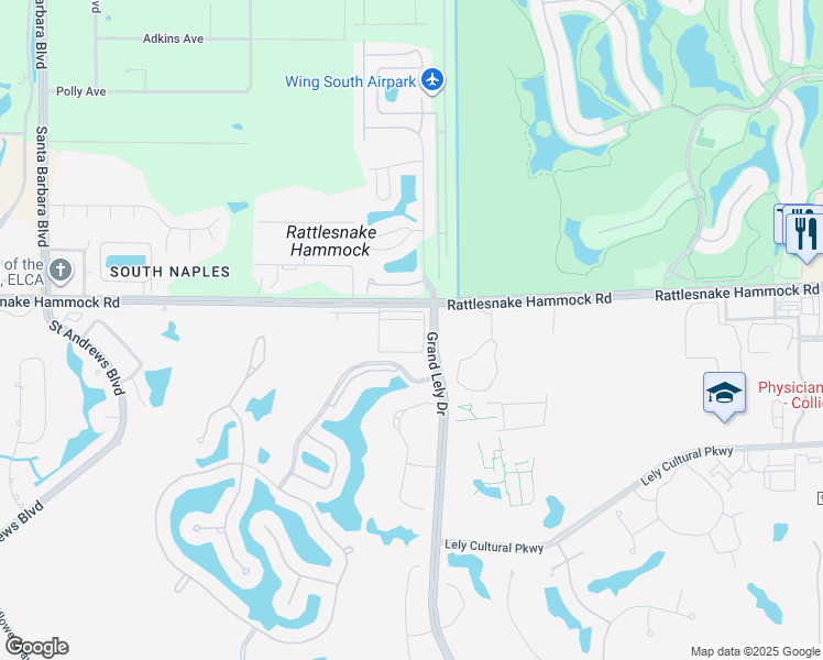 map of restaurants, bars, coffee shops, grocery stores, and more near 7486 Grand Lely Drive in Naples