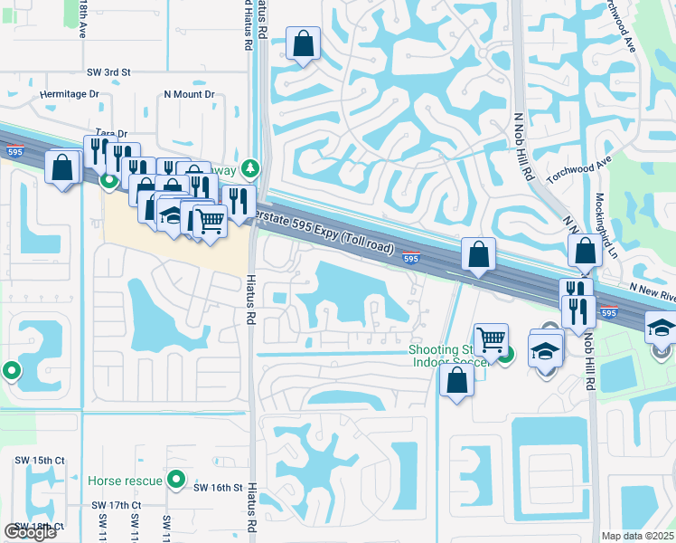 map of restaurants, bars, coffee shops, grocery stores, and more near 11000 Cameron Court in Davie