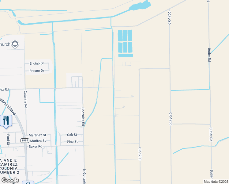 map of restaurants, bars, coffee shops, grocery stores, and more near 1700 Prolongacion Gonzalez Road in Weslaco