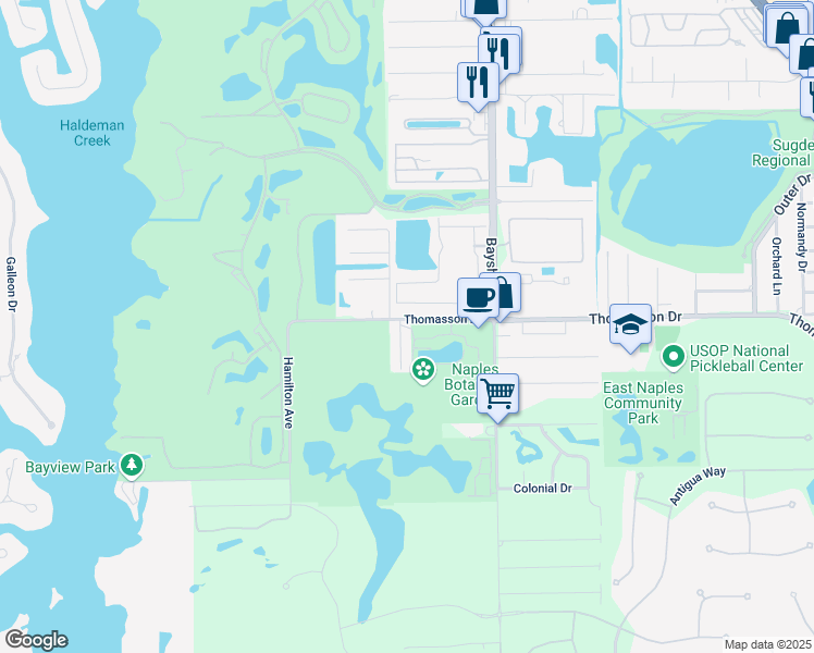 map of restaurants, bars, coffee shops, grocery stores, and more near 4801 Palmetto Court in Naples
