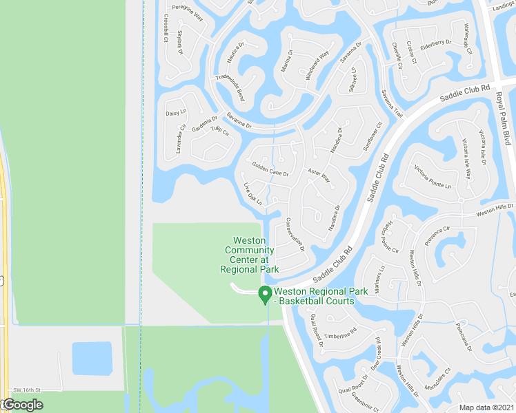 map of restaurants, bars, coffee shops, grocery stores, and more near 561 Live Oak Lane in Weston