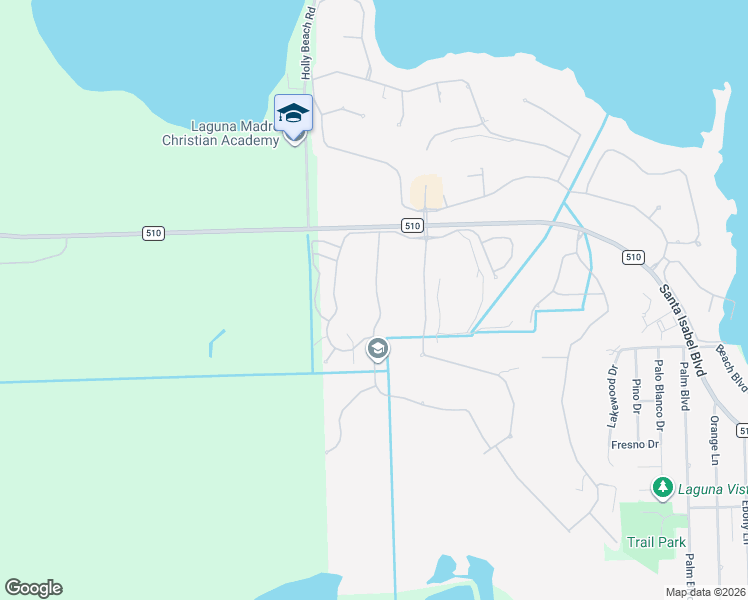 map of restaurants, bars, coffee shops, grocery stores, and more near 47 Torrey Pines Drive in Laguna Vista