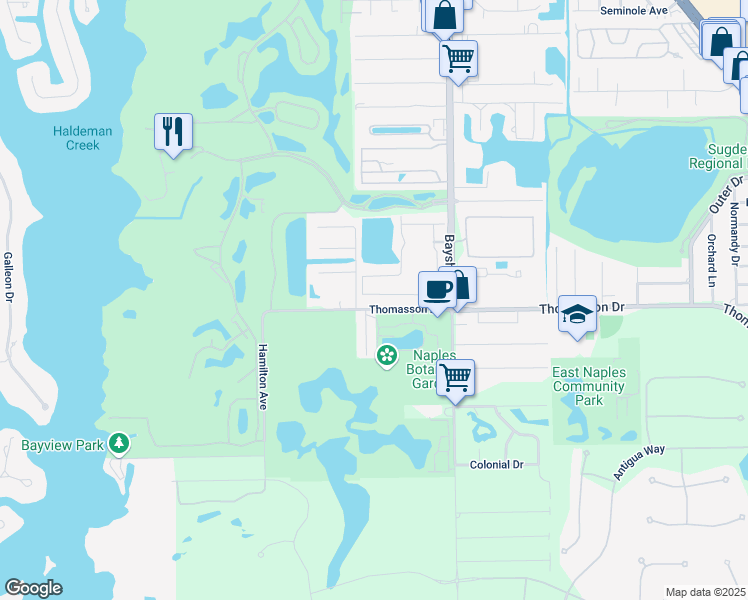map of restaurants, bars, coffee shops, grocery stores, and more near 4801 Palmetto Court in Naples