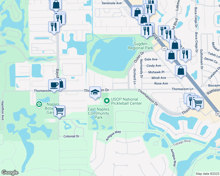 map of restaurants, bars, coffee shops, grocery stores, and more near in Collier County