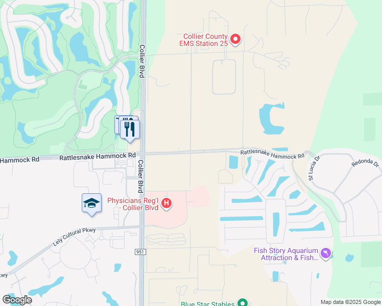 map of restaurants, bars, coffee shops, grocery stores, and more near 8369 Rattlesnake Hammock Road in Naples
