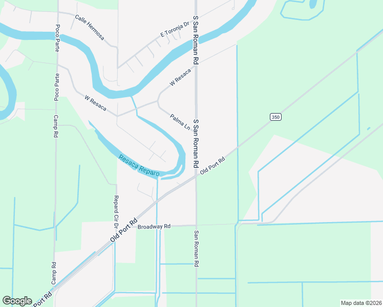 map of restaurants, bars, coffee shops, grocery stores, and more near 166 South San Roman Road in Los Fresnos