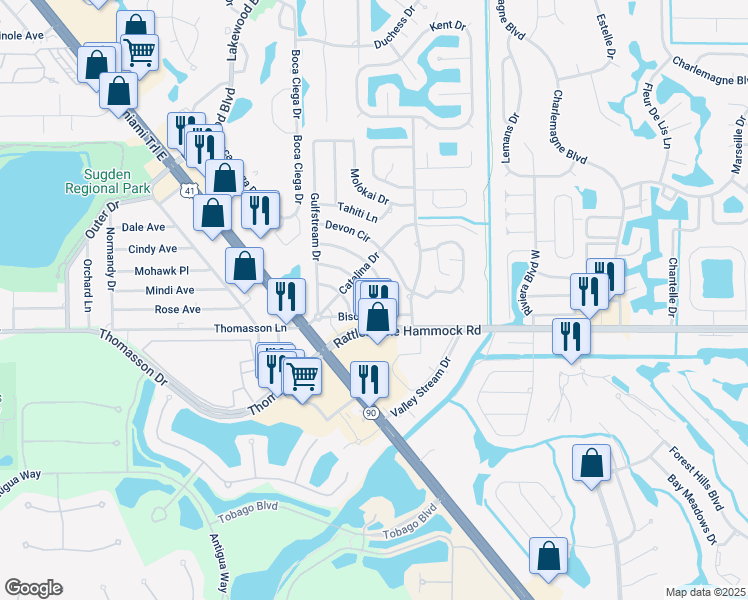 map of restaurants, bars, coffee shops, grocery stores, and more near 4945 Barcelona Circle in Naples