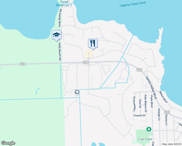 map of restaurants, bars, coffee shops, grocery stores, and more near 18 Golf House Road in Laguna Vista
