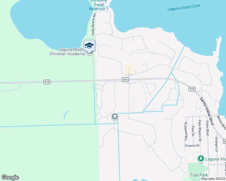 map of restaurants, bars, coffee shops, grocery stores, and more near 21 Torrey Pines Drive in Laguna Vista