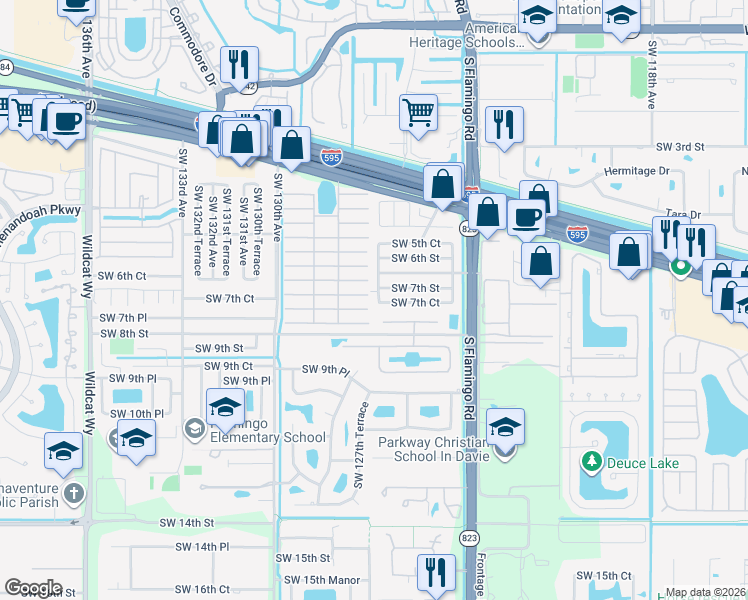 map of restaurants, bars, coffee shops, grocery stores, and more near 1298 North Andrews Avenue in Fort Lauderdale