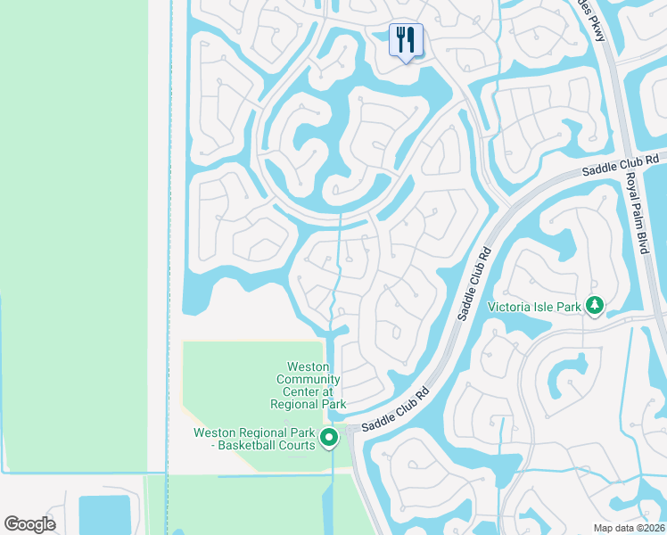 map of restaurants, bars, coffee shops, grocery stores, and more near 666 Bald Cypress Road in Weston