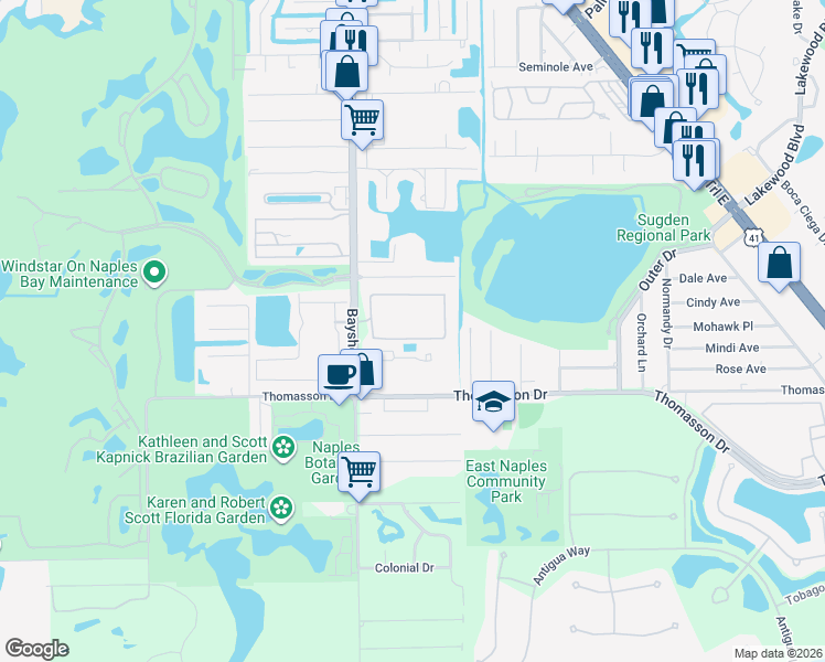 map of restaurants, bars, coffee shops, grocery stores, and more near in Naples