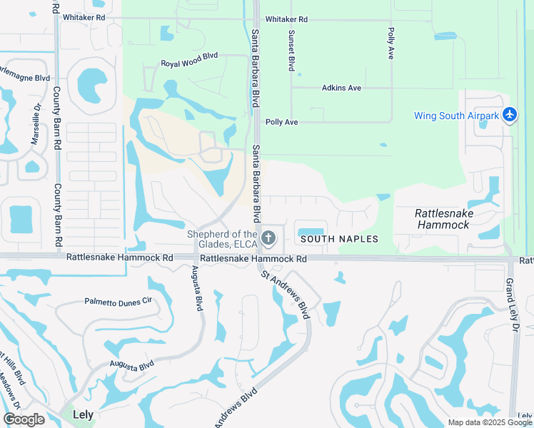 map of restaurants, bars, coffee shops, grocery stores, and more near 4002 Brush Lane in Naples