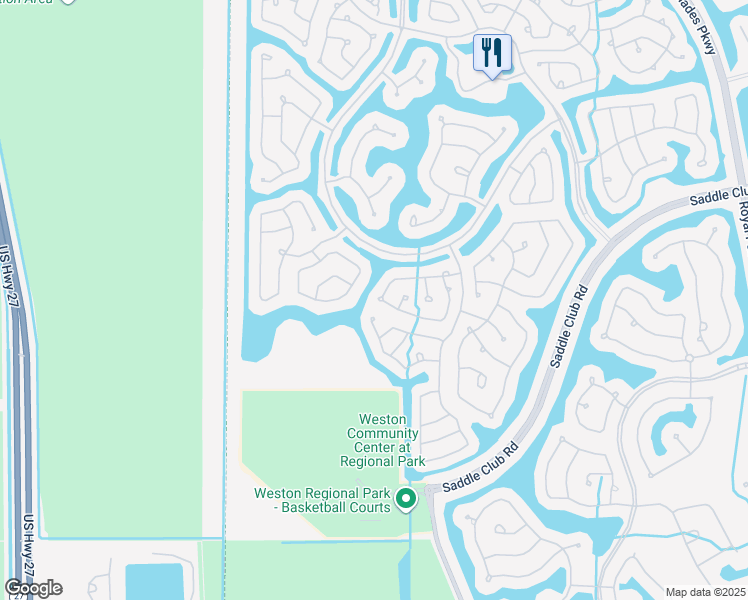 map of restaurants, bars, coffee shops, grocery stores, and more near 980 Golden Cane Drive in Weston