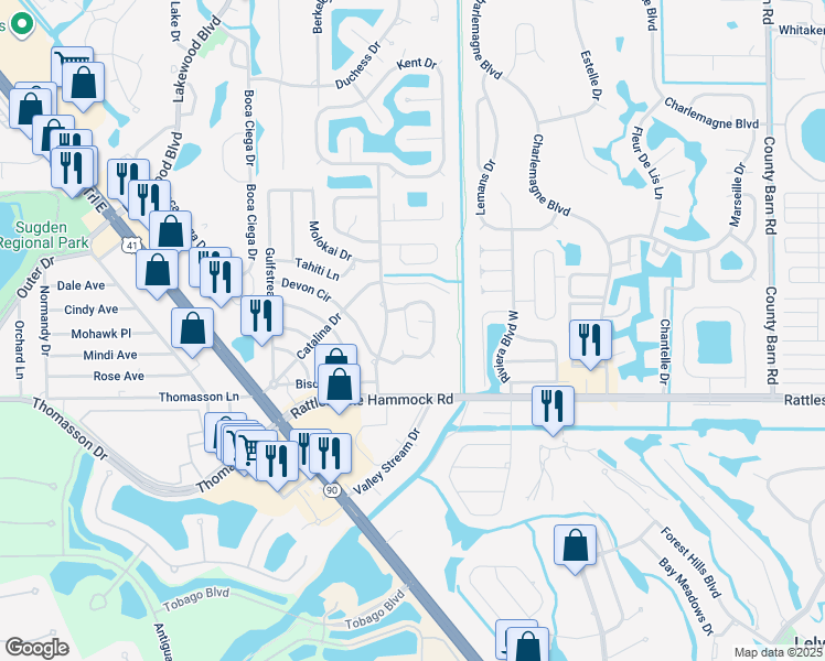 map of restaurants, bars, coffee shops, grocery stores, and more near 49 Hilo Court in Naples