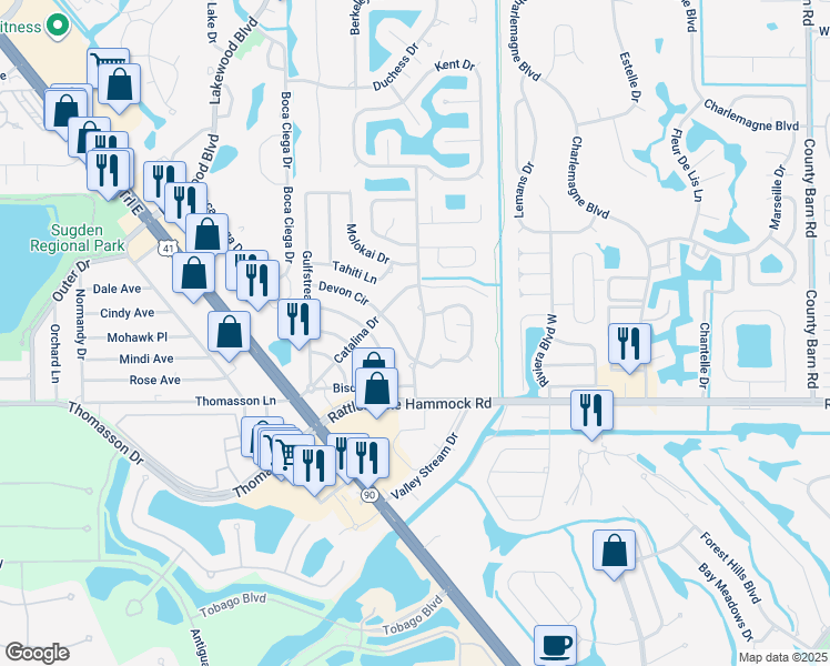 map of restaurants, bars, coffee shops, grocery stores, and more near 4926 Hawaii Boulevard in Naples