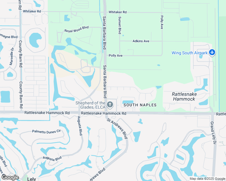map of restaurants, bars, coffee shops, grocery stores, and more near 4002 Brush Lane in Naples