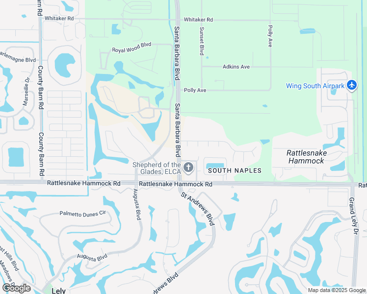 map of restaurants, bars, coffee shops, grocery stores, and more near 4002 Brush Lane in Naples