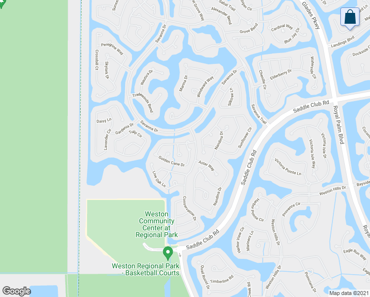 map of restaurants, bars, coffee shops, grocery stores, and more near 1217 Golden Cane Drive in Weston