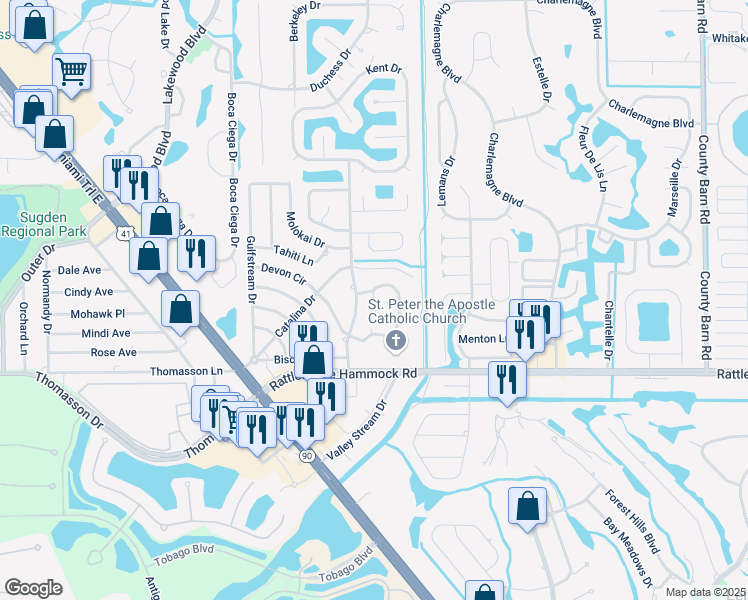 map of restaurants, bars, coffee shops, grocery stores, and more near 49 Hilo Ct in Naples