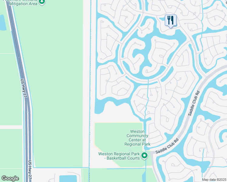 map of restaurants, bars, coffee shops, grocery stores, and more near 923 Tulip Circle in Weston