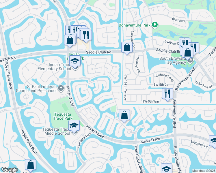 map of restaurants, bars, coffee shops, grocery stores, and more near 477 Spinnaker in Weston