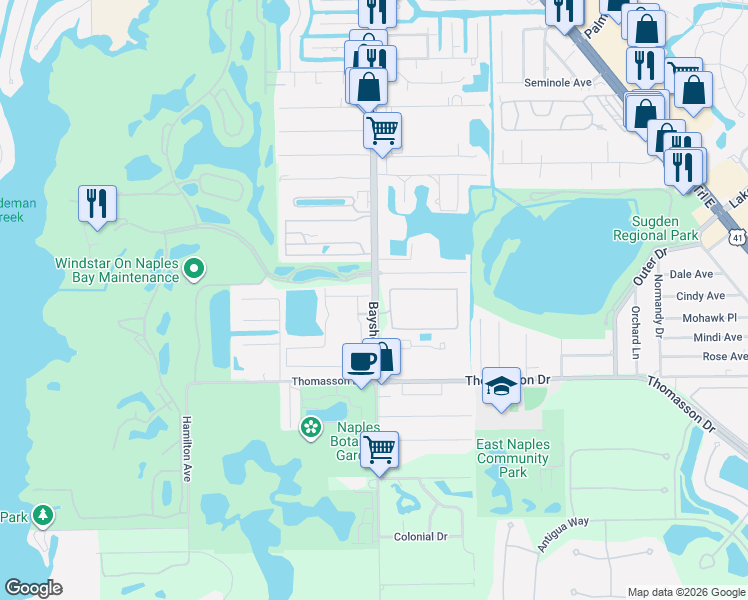 map of restaurants, bars, coffee shops, grocery stores, and more near in Collier County