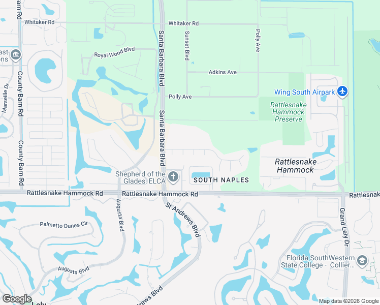 map of restaurants, bars, coffee shops, grocery stores, and more near 4023 Lupine Lane in Naples