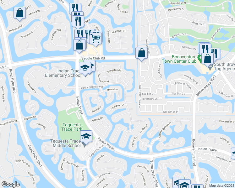 map of restaurants, bars, coffee shops, grocery stores, and more near 480 Spinnaker in Weston