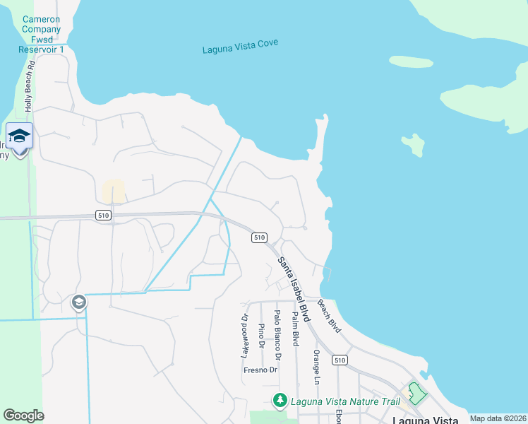 map of restaurants, bars, coffee shops, grocery stores, and more near 42 Ocelot Trail Road in Laguna Vista