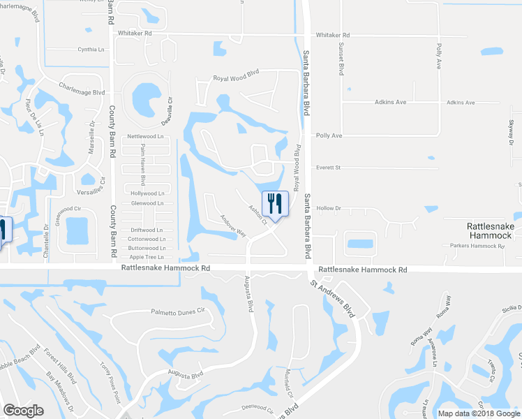 map of restaurants, bars, coffee shops, grocery stores, and more near 4558 Ashton Court in Naples