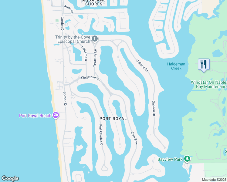 map of restaurants, bars, coffee shops, grocery stores, and more near 2991 Rum Row in Naples