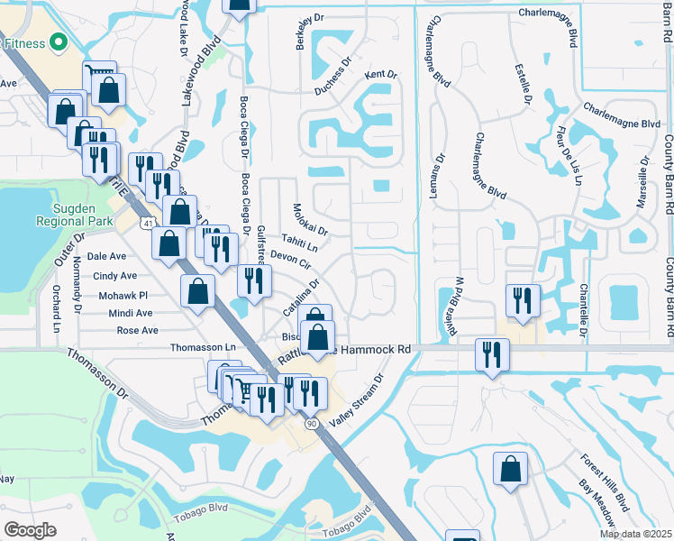 map of restaurants, bars, coffee shops, grocery stores, and more near 4922 Hawaii Boulevard in Naples
