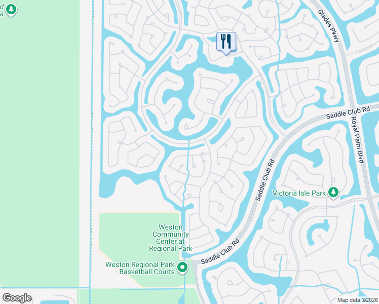 map of restaurants, bars, coffee shops, grocery stores, and more near 1031 Bamboo Lane in Weston
