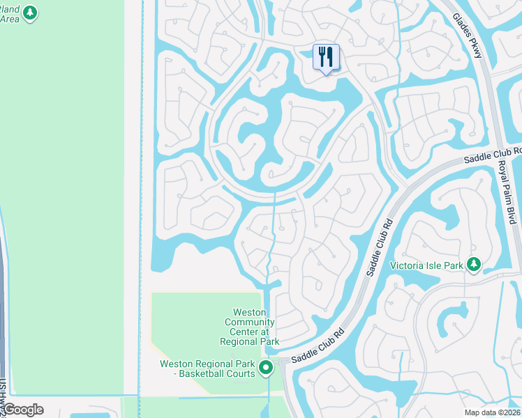 map of restaurants, bars, coffee shops, grocery stores, and more near 1031 Bamboo Lane in Weston