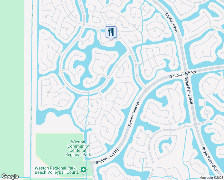 map of restaurants, bars, coffee shops, grocery stores, and more near 1071 Nandina Drive in Weston