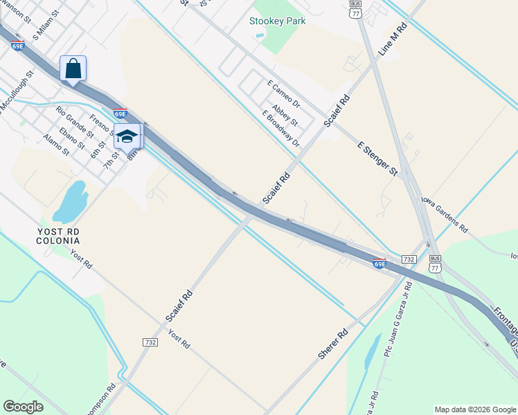 map of restaurants, bars, coffee shops, grocery stores, and more near Scaief Road in San Benito