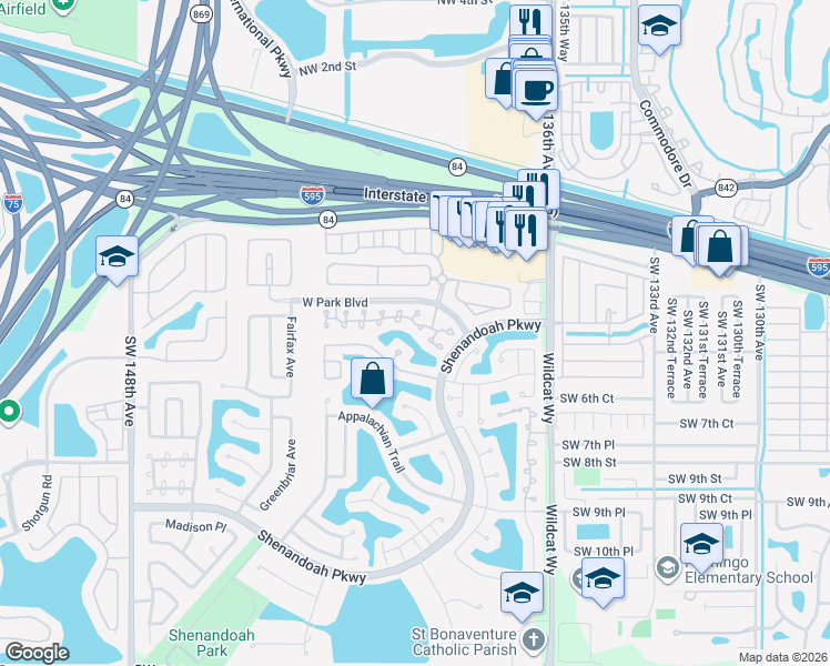 map of restaurants, bars, coffee shops, grocery stores, and more near 560 Lowell Lane in Davie