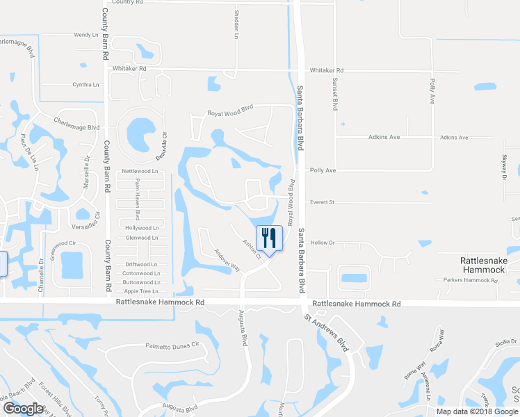 map of restaurants, bars, coffee shops, grocery stores, and more near 5960 Amherst Drive in Naples