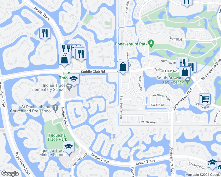 map of restaurants, bars, coffee shops, grocery stores, and more near 536 Bridgeton Road in Weston