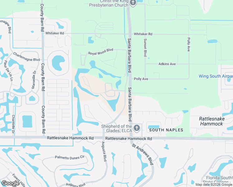 map of restaurants, bars, coffee shops, grocery stores, and more near 5975 Amherst Drive in Naples