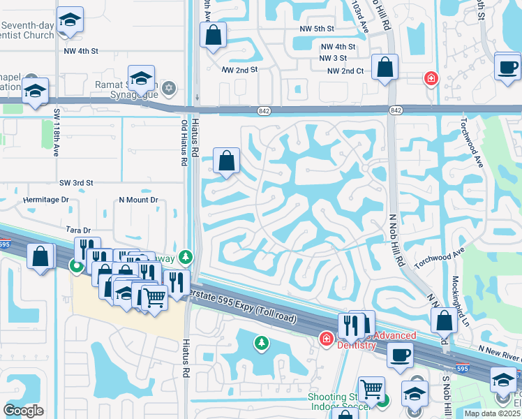 map of restaurants, bars, coffee shops, grocery stores, and more near 10888 Whitehawk St in Plantation