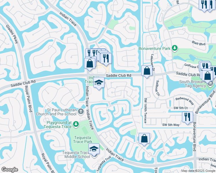 map of restaurants, bars, coffee shops, grocery stores, and more near 265 Somerset Way in Weston